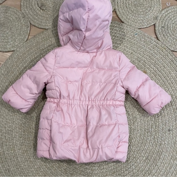 Baby Gap Warmest Puffer Jacket 12/18m frosted pink hooded cold control Max - Picture 5 of 6